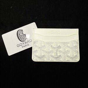 Goyard White Goyardine Slim Card Holder